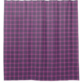 Purple Pink Teal Tartan Plaid Shower Curtain Duschvorhang