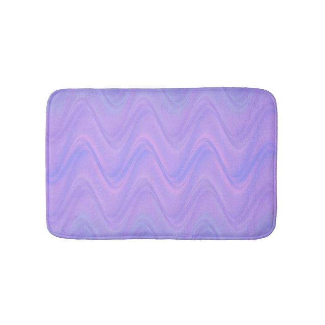 Purple Pink Wavy Lines Pattern Badematte (Vorderseite)