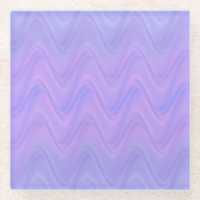 Purple Pink Wavy Lines Pattern Glasuntersetzer (Vorderseite)