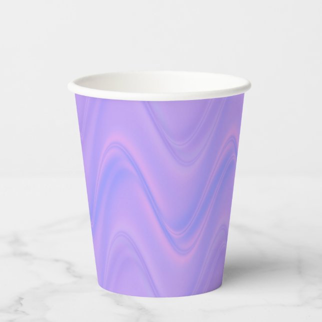Purple Pink Wavy Lines Pattern Pappbecher (Vorderseite)