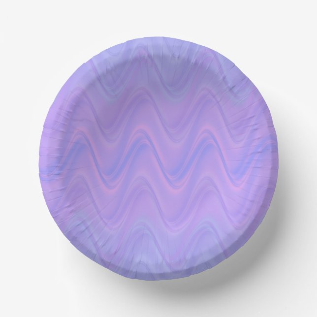 Purple Pink Wavy Lines Pattern Pappteller (Vorderseite)