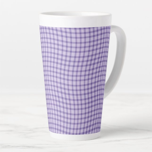 Purple Plaid Checker Seamless Pattern Milchtasse (Rechte Ecke)