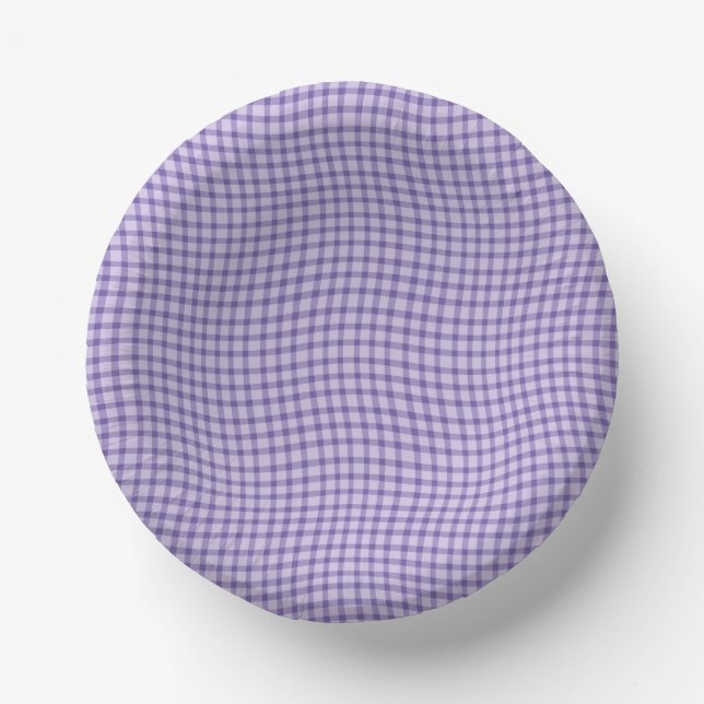 Purple Plaid Checker Seamless Pattern Pappteller (Vorderseite)