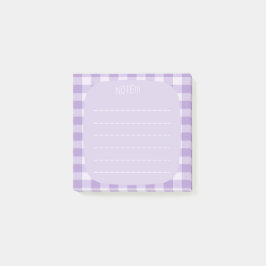 Purple Plaid Note Design Post-it Klebezettel