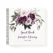 Purple Plum Pink Peonies Greenery Livre d'or