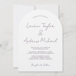 Purple Plum Romantic Modern Arch Wedding Einladung