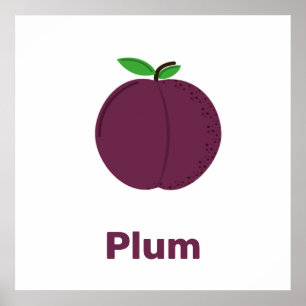 Purple plum with words poster