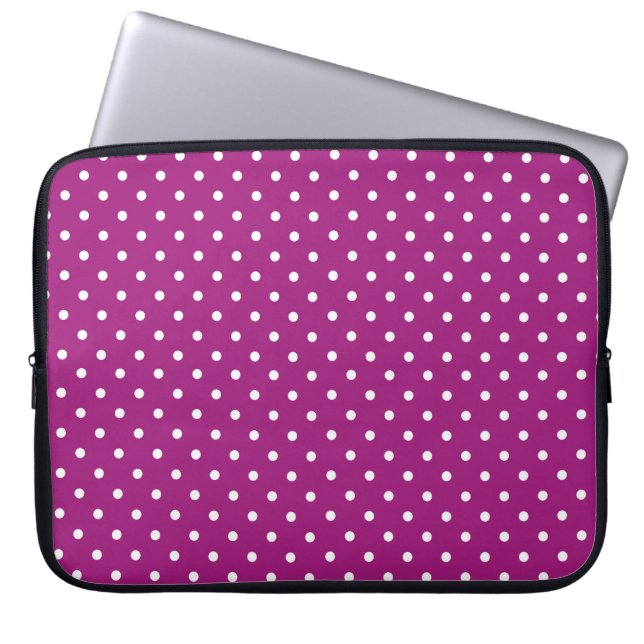 Purple Polka Dot Pattern Laptopschutzhülle (Vorderseite)