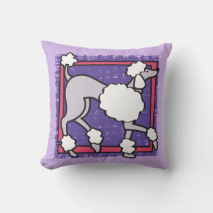 PURPLE POODLE JAUNE Oreiller
