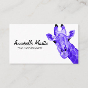 Purple Pop Art Giraffe Carte de visite
