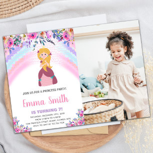 Purple Princess Invitations d'anniversaire avec ph