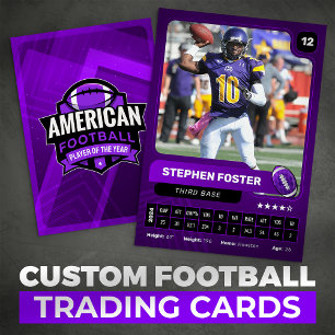 Purple Pro American Football Player Carte de comme