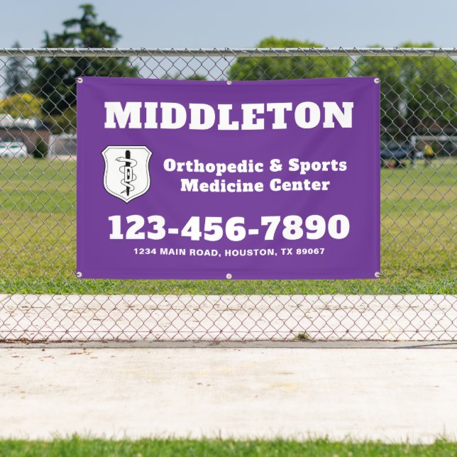 Purple Promotional Business Banner with Logo (InSitu)