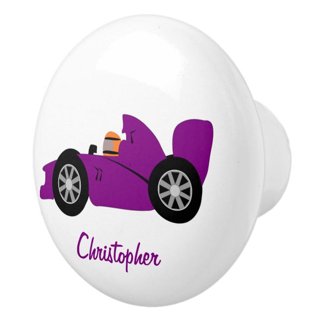 Purple Racing Car Design Keramikknauf (Rechts)