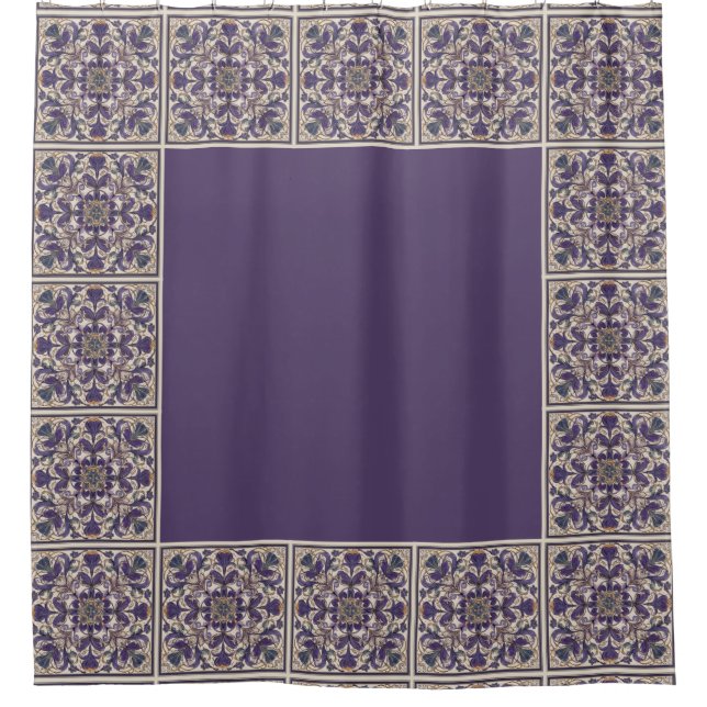Purple Radial Tiled Duschvorhang (Vorderseite)