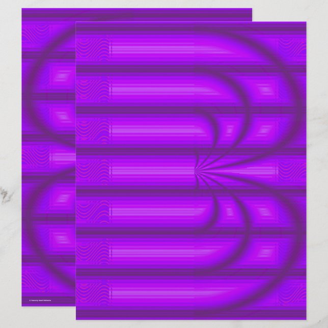 Purple Retro Cathedral Scrapbook Paper 2-Sided Pag (Vorne/Hinten)