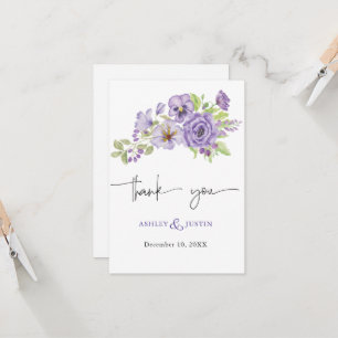 Purple rêves Carte de remerciements de fleurs styl