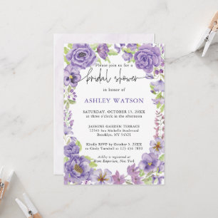 Purple rêves élégant Bridal Shower Invitation
