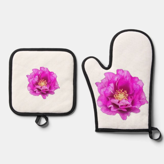 Purple Rose Ofenhandschuh & Topflappen-Set (Vorderseite)