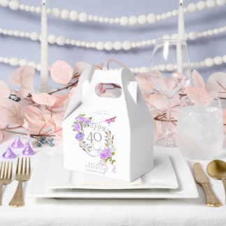 Purple Rose Ribbon 40th Birthday  Geschenkschachtel