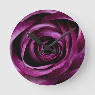 Purple Rose Runde Wanduhr