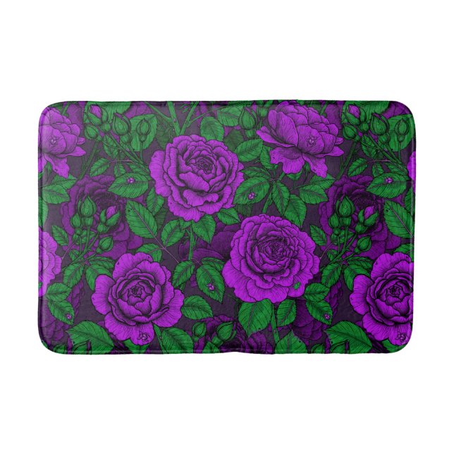 Purple Roses Badematte (Vorderseite)