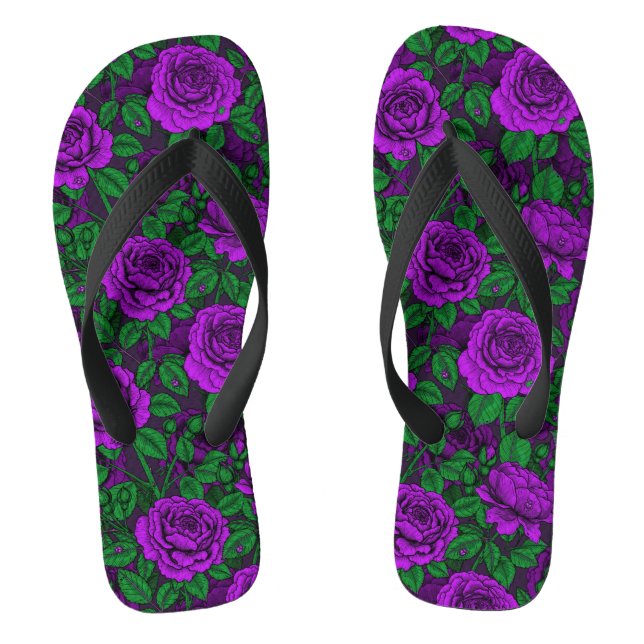 Purple Roses Flip Flops (Fußbett)