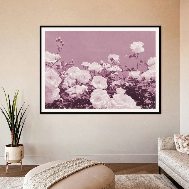Purple Roses Floral Garden Photo Art Print Poster (Von Creator hochgeladen)