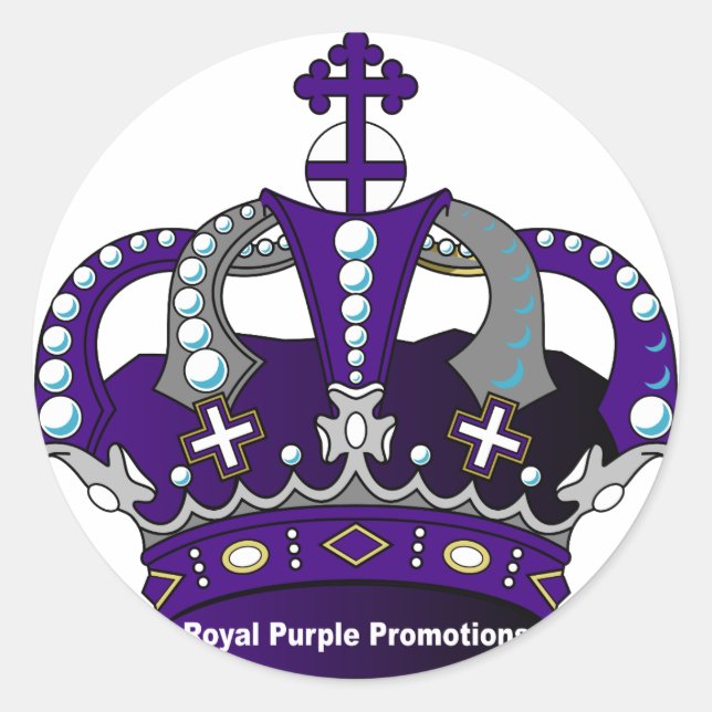 Purple Royal Crown Runder Aufkleber (Vorderseite)