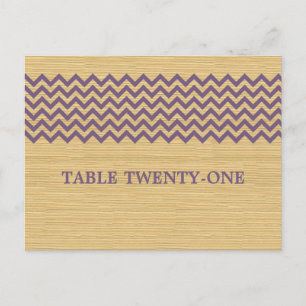 Purple Rustique Chevron Numéro de table Carte post