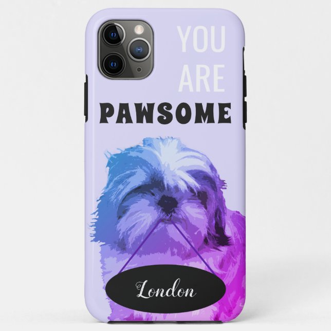 Purple Shih Tzu iPhone 11 Pro Max Coque (Dos)
