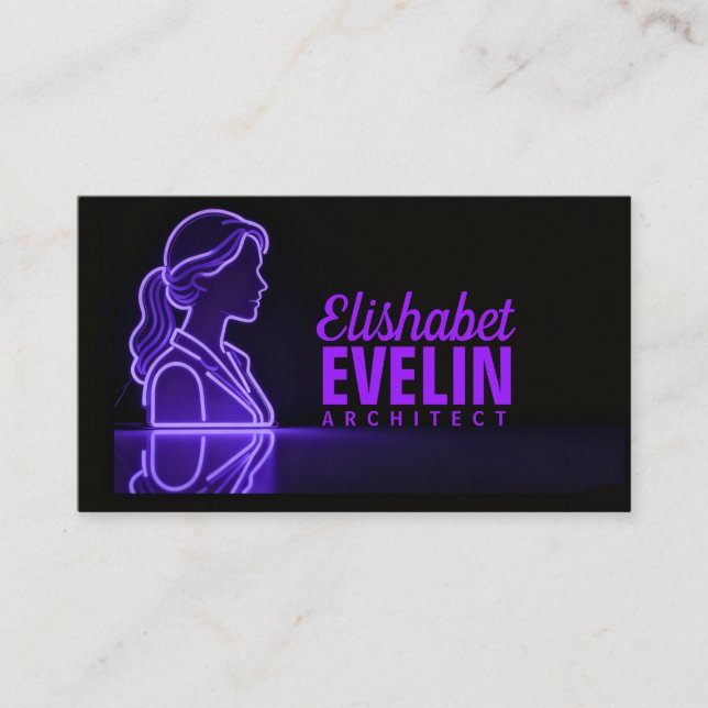Purple Silhouette: Professional Reflection Visitenkarte (Vorderseite)