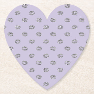 Purple Silver Sparkle Lips Birthday Untersetzer