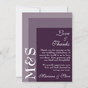 Purple Simple Moderne Mariage Merci de script chic