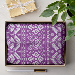Purple Snowflake & Floral Fair Isle Christmas Seidenpapier