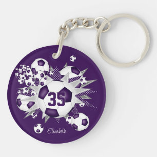 Purple soccer ballon souffle filles maillot numéro