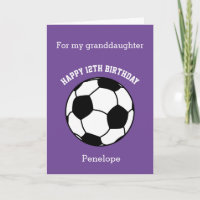 Purple Soccer Sport 12e Anniversaire Carte