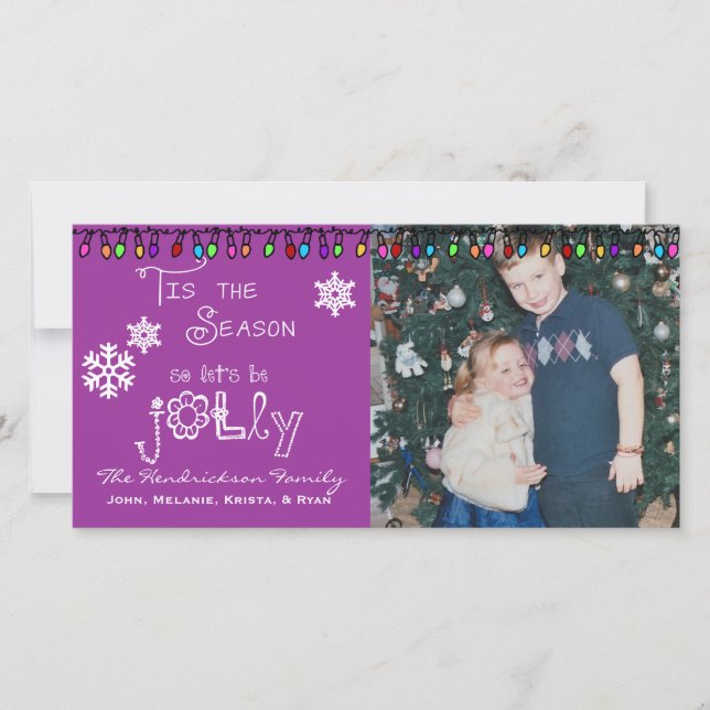 Purple Soyons Jolly Carte photo de Noël (Devant)