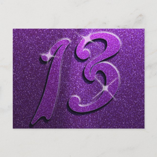Purple Sparkle 13e anniversaire Carte postale (Devant)
