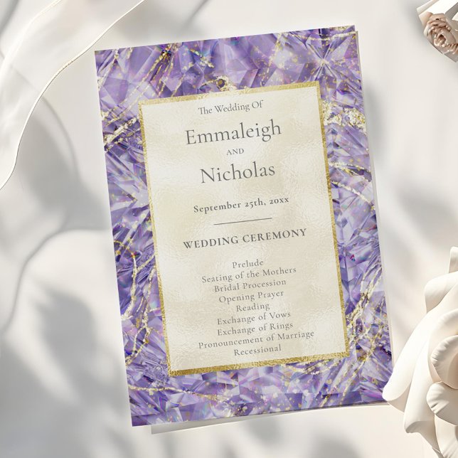 Purple Spinel Amethyst Gemstone Wedding Programmes (Créateur téléchargé)