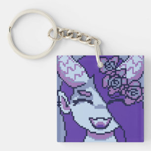 Purple spooky girl smile pixelart, Pixel Art