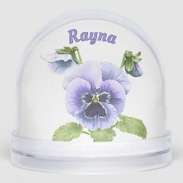 Purple Springtime Pansies Personalized Schneekugeln
