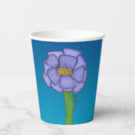 Purple Square Flower with Blue background Pappbecher