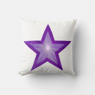 Purple Star large & small square white Kissen