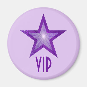Purple Star 'VIP' frigo aimant rond violet violet