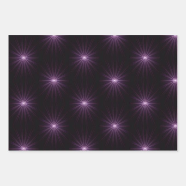 Purple Starburst Geschenkpapier Set (Vorderseite)
