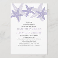 Purple Starfish Beach Mariage Invitation