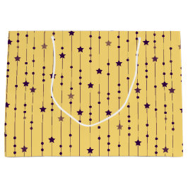 Purple Stars Yellow Pop Art Holiday Große Geschenktüte