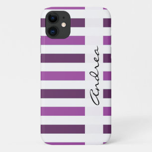 Purple Stripes, Lines, Striped Pattern, Your Name Case-Mate iPhone Hülle