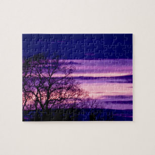 Purple Sunset Tree Silhouette puzzle